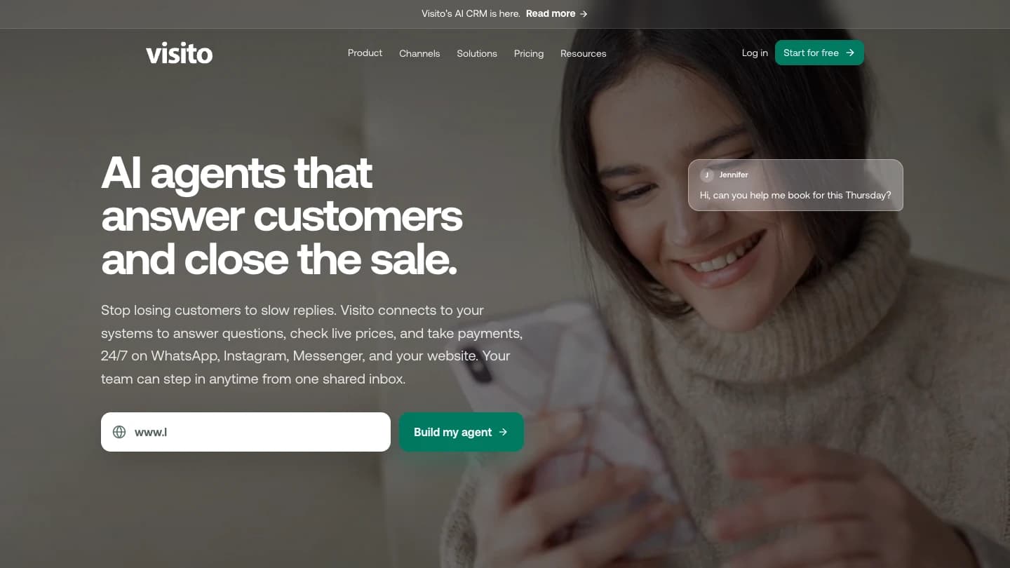 Homepage of Visito