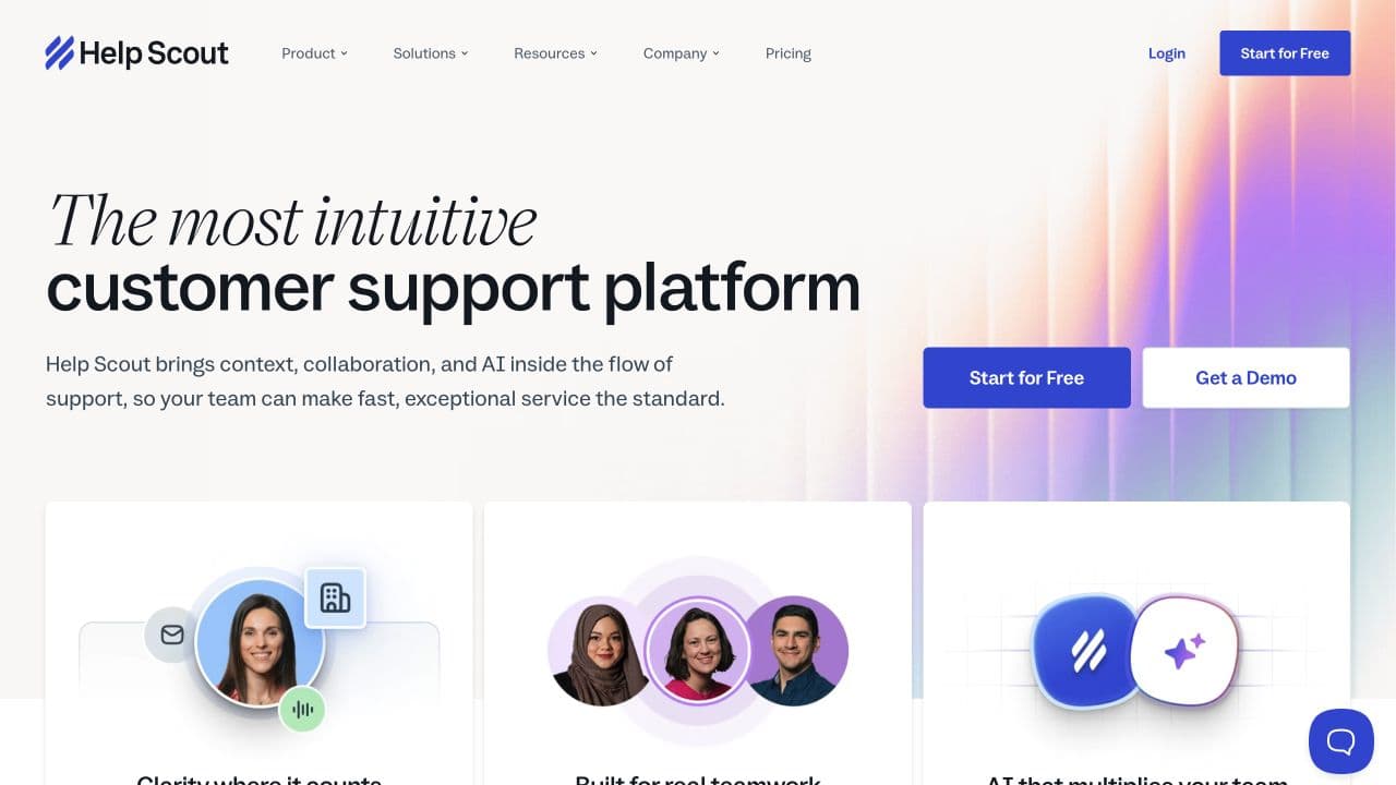 Sitio del producto Help Scout, septiembre de 2026