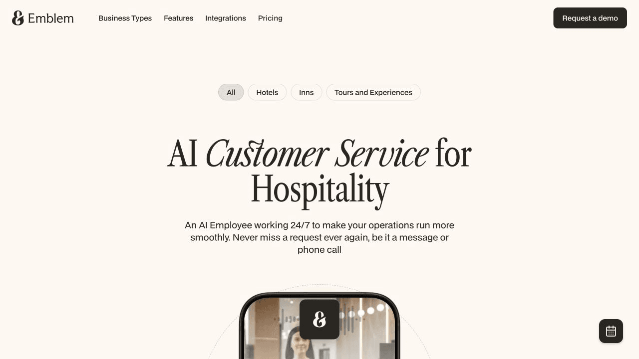 Emblem AI customer service platform for hospitality