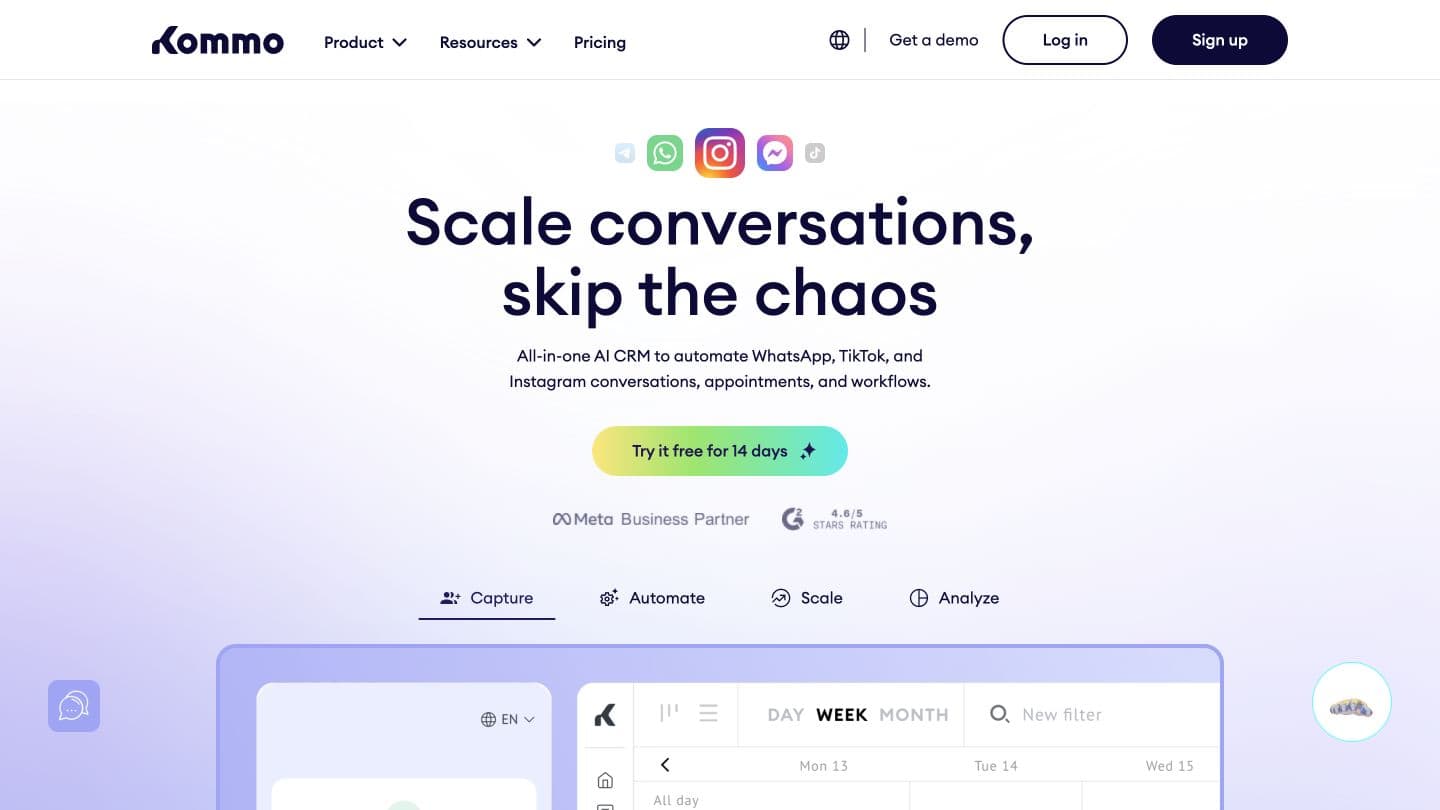 Kommo homepage