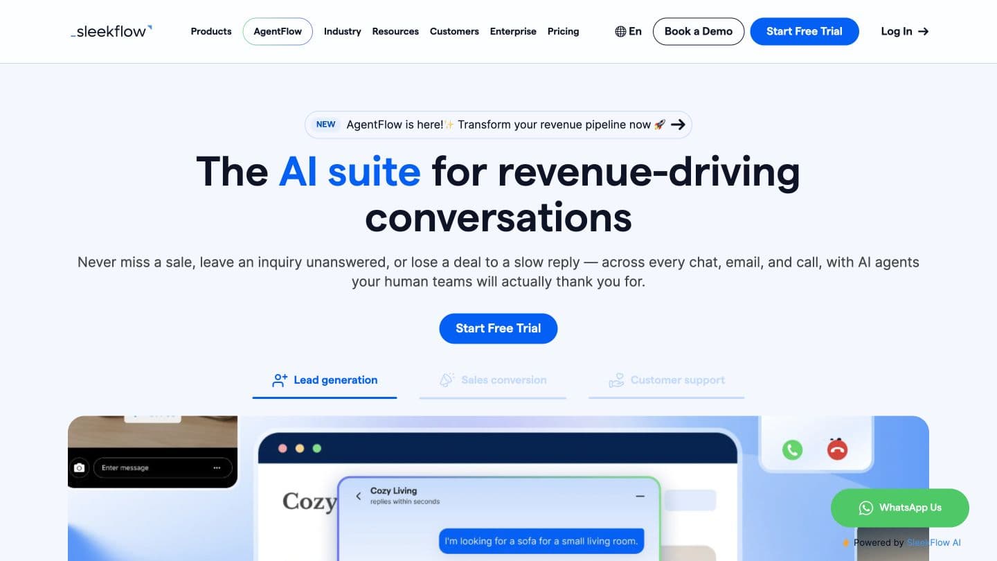 SleekFlow homepage