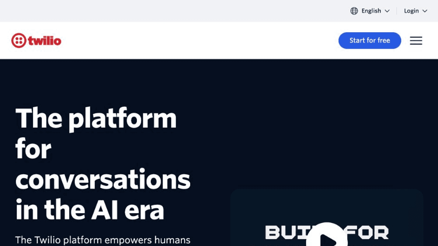 Twilio homepage