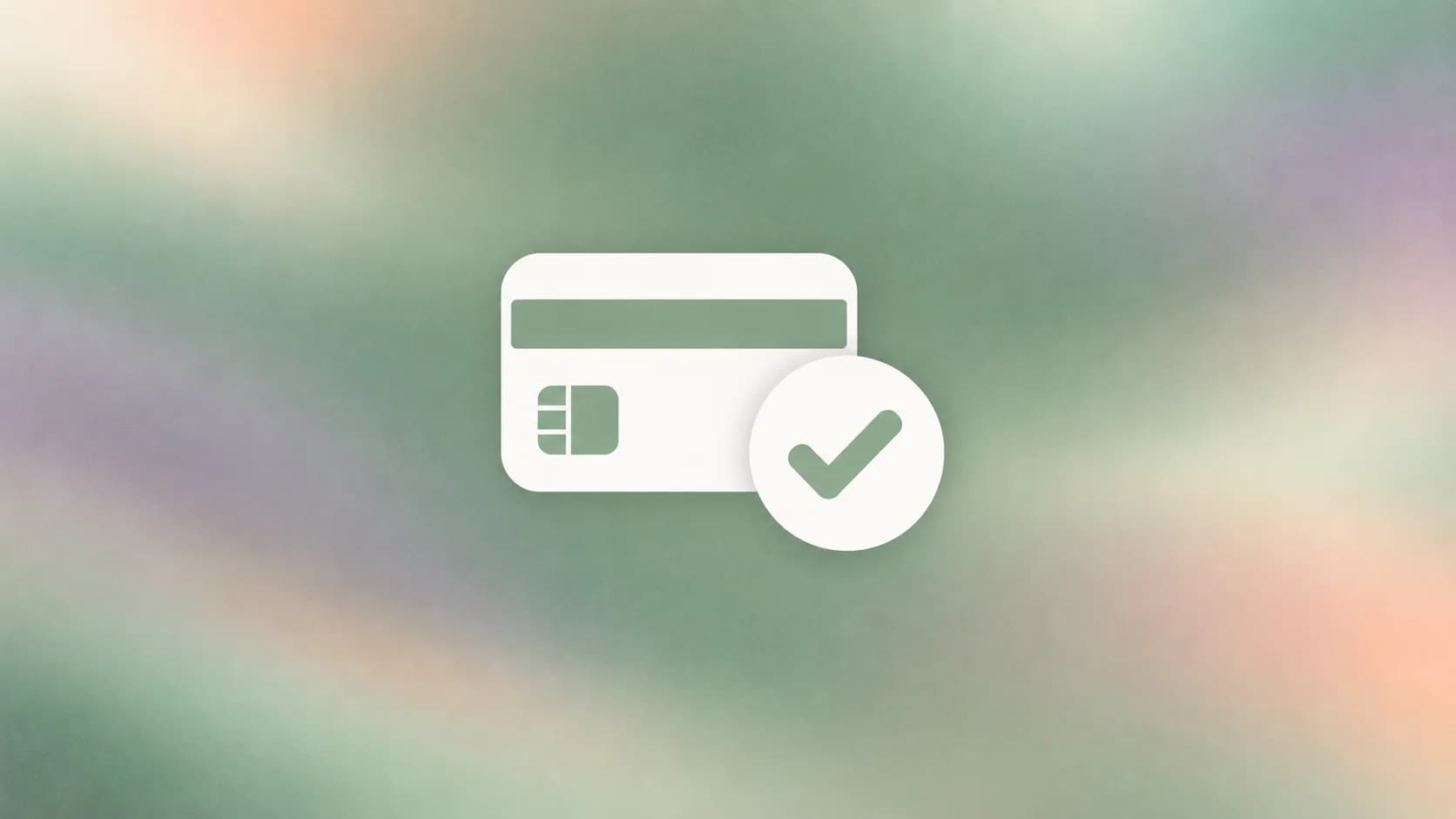 Tarjeta de pago y marca de verificación que representan un pago completado